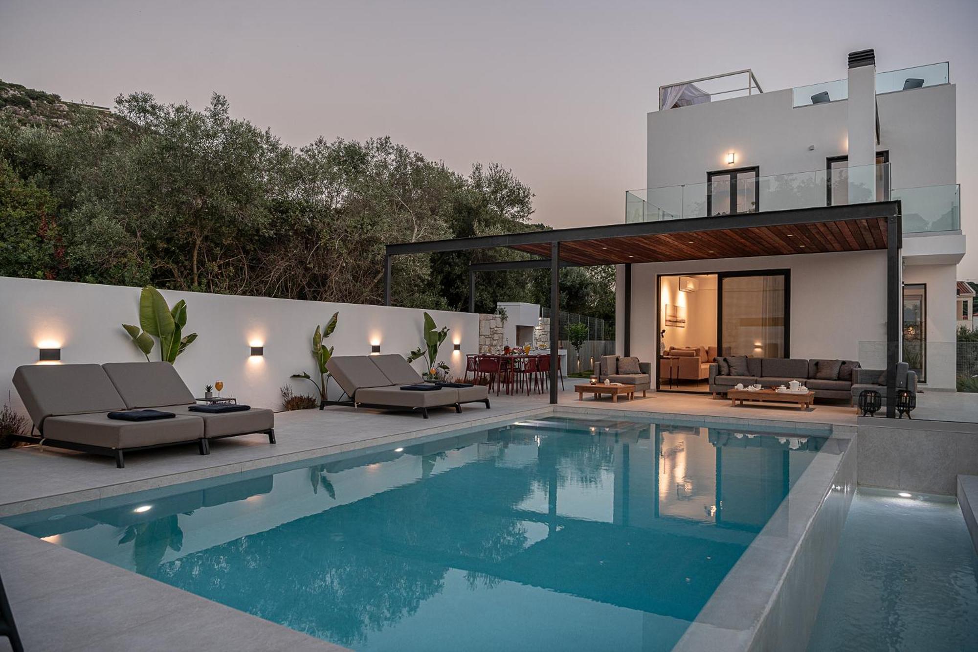 Avrilia Seaside Villa Heated Pool Almirida Extérieur photo
